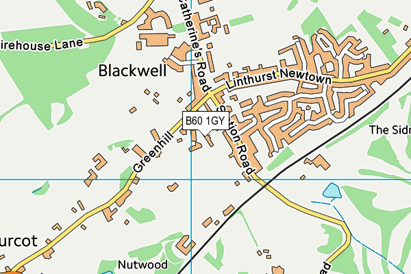 B60 1GY map - OS VectorMap District (Ordnance Survey)