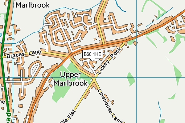 B60 1HE map - OS VectorMap District (Ordnance Survey)