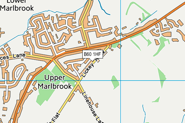 B60 1HF map - OS VectorMap District (Ordnance Survey)