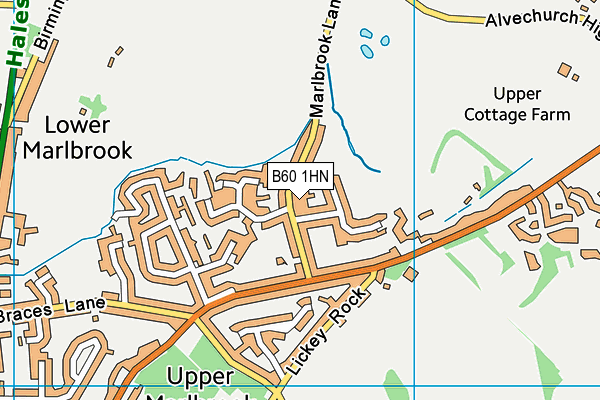 B60 1HN map - OS VectorMap District (Ordnance Survey)