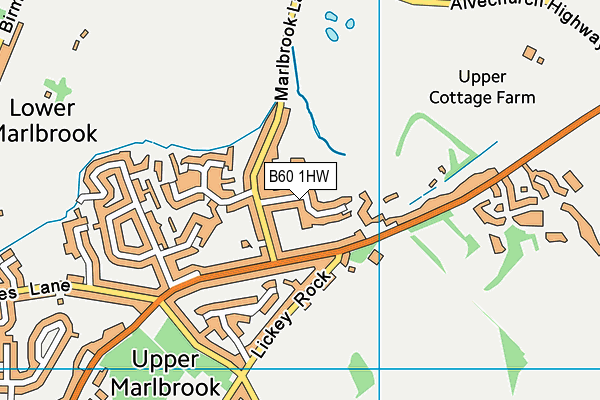 B60 1HW map - OS VectorMap District (Ordnance Survey)