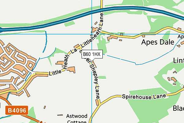 B60 1HX map - OS VectorMap District (Ordnance Survey)