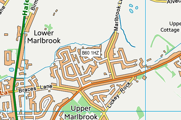 B60 1HZ map - OS VectorMap District (Ordnance Survey)