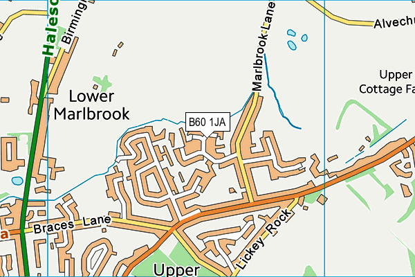 B60 1JA map - OS VectorMap District (Ordnance Survey)