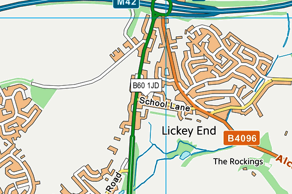 B60 1JD map - OS VectorMap District (Ordnance Survey)