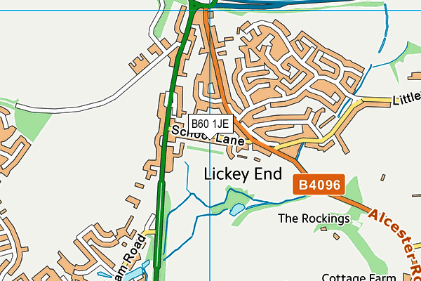 B60 1JE map - OS VectorMap District (Ordnance Survey)