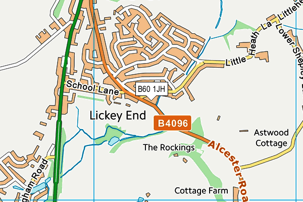 B60 1JH map - OS VectorMap District (Ordnance Survey)