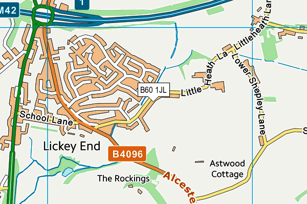 B60 1JL map - OS VectorMap District (Ordnance Survey)