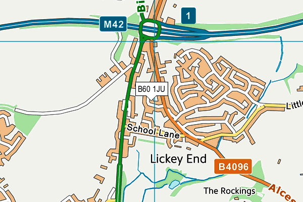 B60 1JU map - OS VectorMap District (Ordnance Survey)