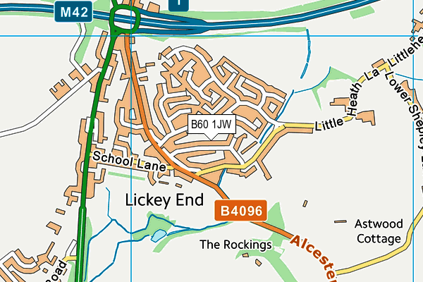 B60 1JW map - OS VectorMap District (Ordnance Survey)