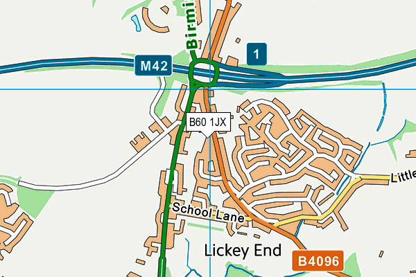 B60 1JX map - OS VectorMap District (Ordnance Survey)