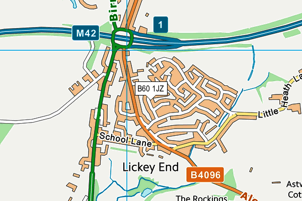 B60 1JZ map - OS VectorMap District (Ordnance Survey)