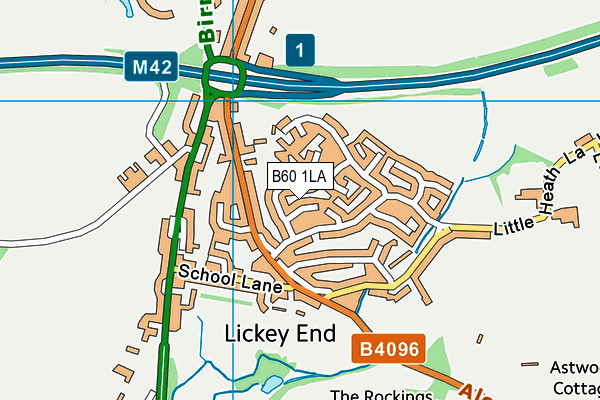 B60 1LA map - OS VectorMap District (Ordnance Survey)