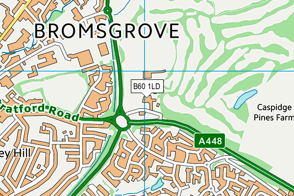 Bromsgrove Golf Centre map (B60 1LD) - OS VectorMap District (Ordnance Survey)