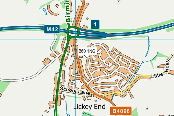 B60 1NG map - OS VectorMap District (Ordnance Survey)