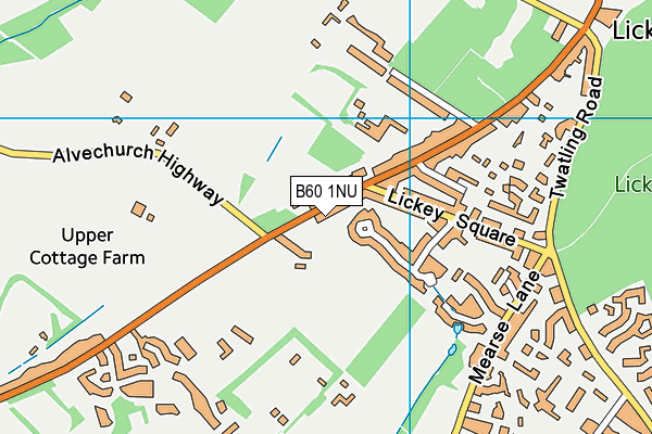 B60 1NU map - OS VectorMap District (Ordnance Survey)