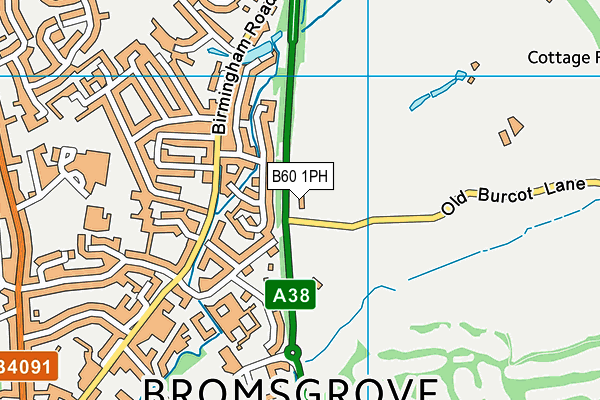 B60 1PH map - OS VectorMap District (Ordnance Survey)