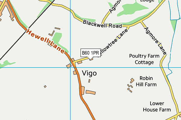 B60 1PR map - OS VectorMap District (Ordnance Survey)