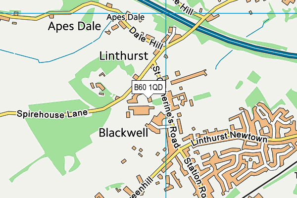 Hunters Hill Technology College (Closed) map (B60 1QD) - OS VectorMap District (Ordnance Survey)