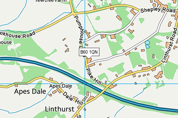 B60 1QN map - OS VectorMap District (Ordnance Survey)