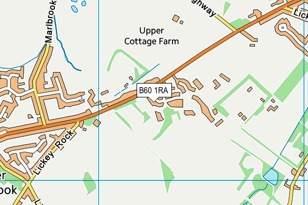 B60 1RA map - OS VectorMap District (Ordnance Survey)