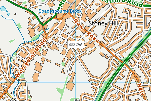 B60 2AA map - OS VectorMap District (Ordnance Survey)