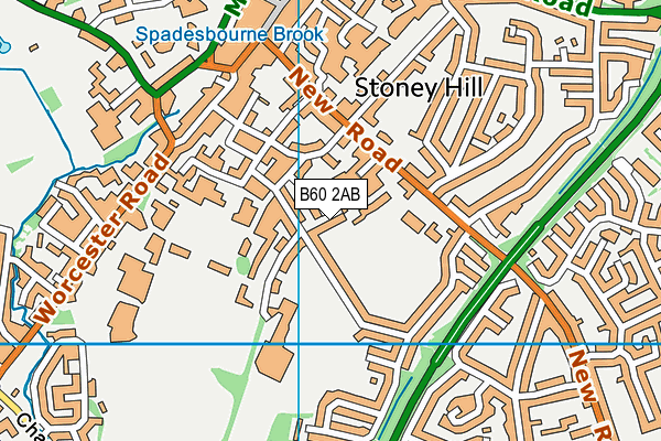 B60 2AB map - OS VectorMap District (Ordnance Survey)