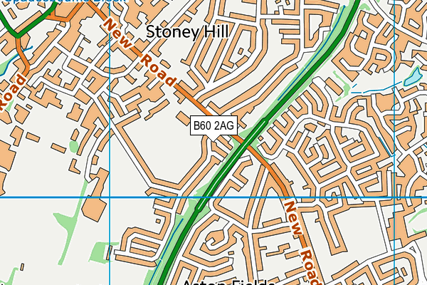 B60 2AG map - OS VectorMap District (Ordnance Survey)