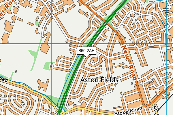 B60 2AH map - OS VectorMap District (Ordnance Survey)