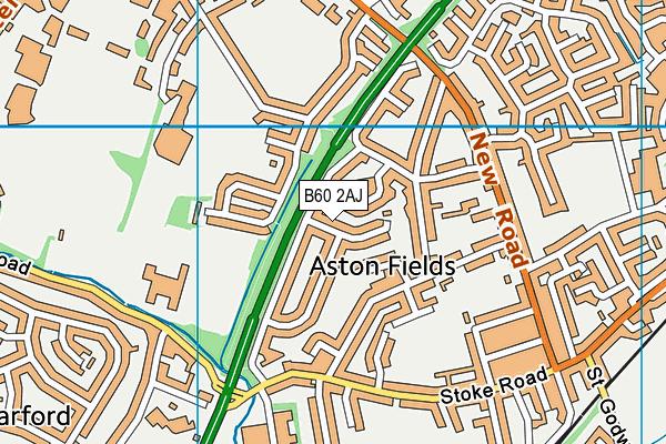 B60 2AJ map - OS VectorMap District (Ordnance Survey)