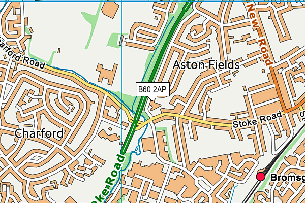 B60 2AP map - OS VectorMap District (Ordnance Survey)