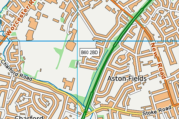 B60 2BD map - OS VectorMap District (Ordnance Survey)