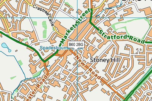 B60 2BG map - OS VectorMap District (Ordnance Survey)