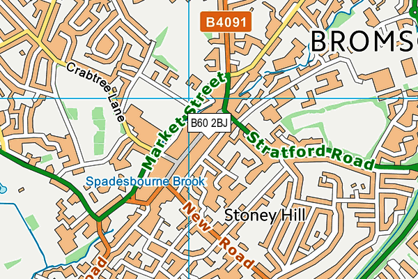 B60 2BJ map - OS VectorMap District (Ordnance Survey)