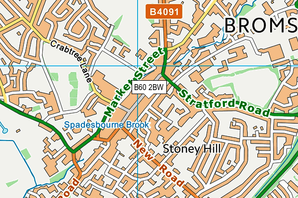 B60 2BW map - OS VectorMap District (Ordnance Survey)