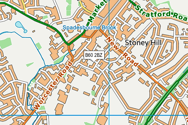 B60 2BZ map - OS VectorMap District (Ordnance Survey)