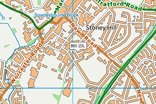 B60 2DL map - OS VectorMap District (Ordnance Survey)