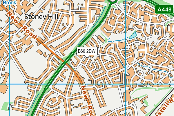 B60 2DW map - OS VectorMap District (Ordnance Survey)