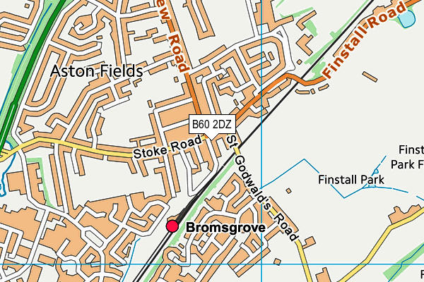 B60 2DZ map - OS VectorMap District (Ordnance Survey)