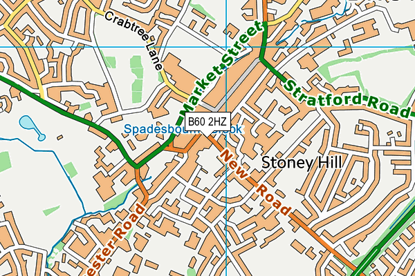 B60 2HZ map - OS VectorMap District (Ordnance Survey)