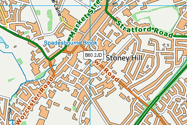 B60 2JD map - OS VectorMap District (Ordnance Survey)