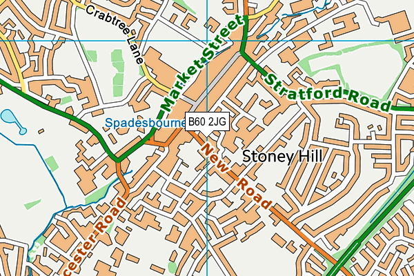 B60 2JG map - OS VectorMap District (Ordnance Survey)