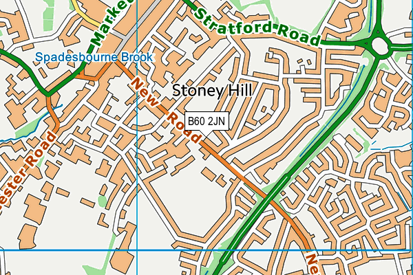 B60 2JN map - OS VectorMap District (Ordnance Survey)