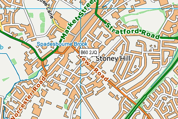 B60 2JQ map - OS VectorMap District (Ordnance Survey)