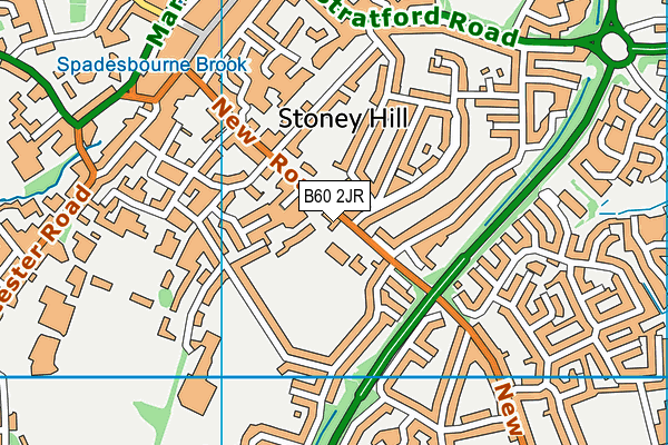 B60 2JR map - OS VectorMap District (Ordnance Survey)