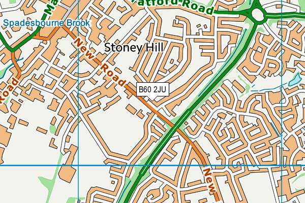 B60 2JU map - OS VectorMap District (Ordnance Survey)