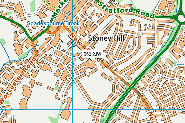 B60 2JW map - OS VectorMap District (Ordnance Survey)