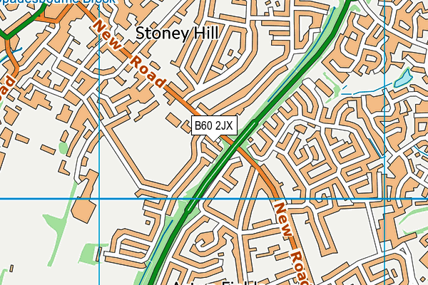 B60 2JX map - OS VectorMap District (Ordnance Survey)