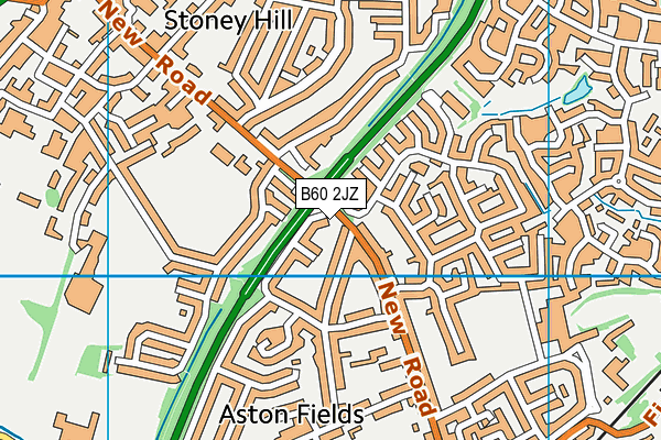 B60 2JZ map - OS VectorMap District (Ordnance Survey)