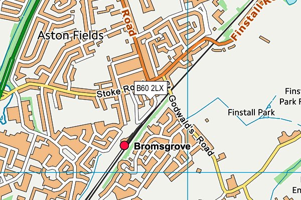 B60 2LX map - OS VectorMap District (Ordnance Survey)
